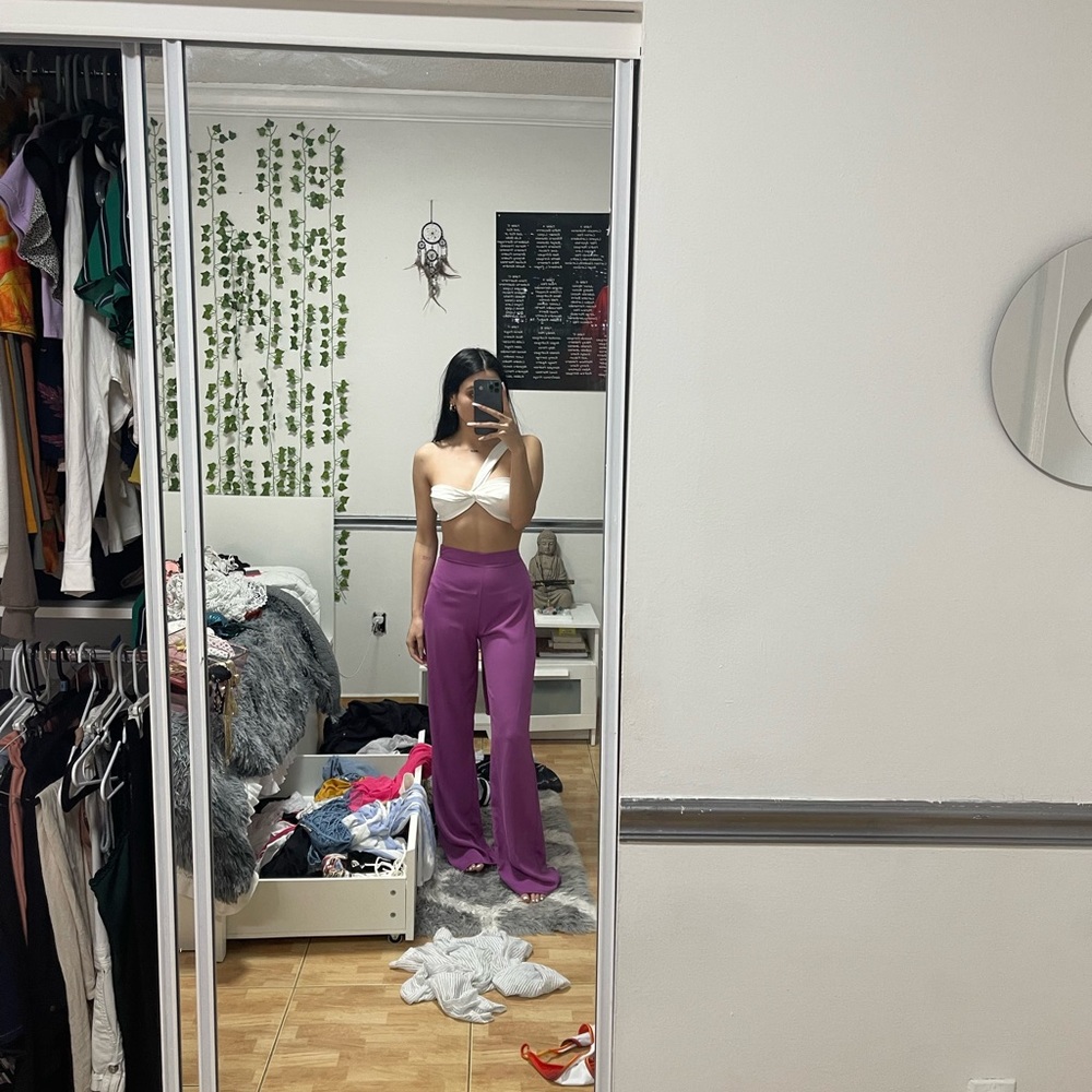 Purple flare pants